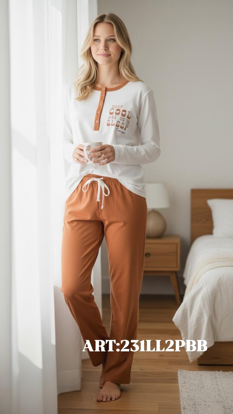 Pigiama Twinset bianco e arancione