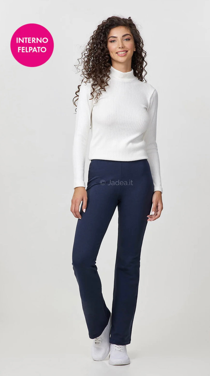 Pantaleggins Jadea a zampa in cotone elasticizzato felpato