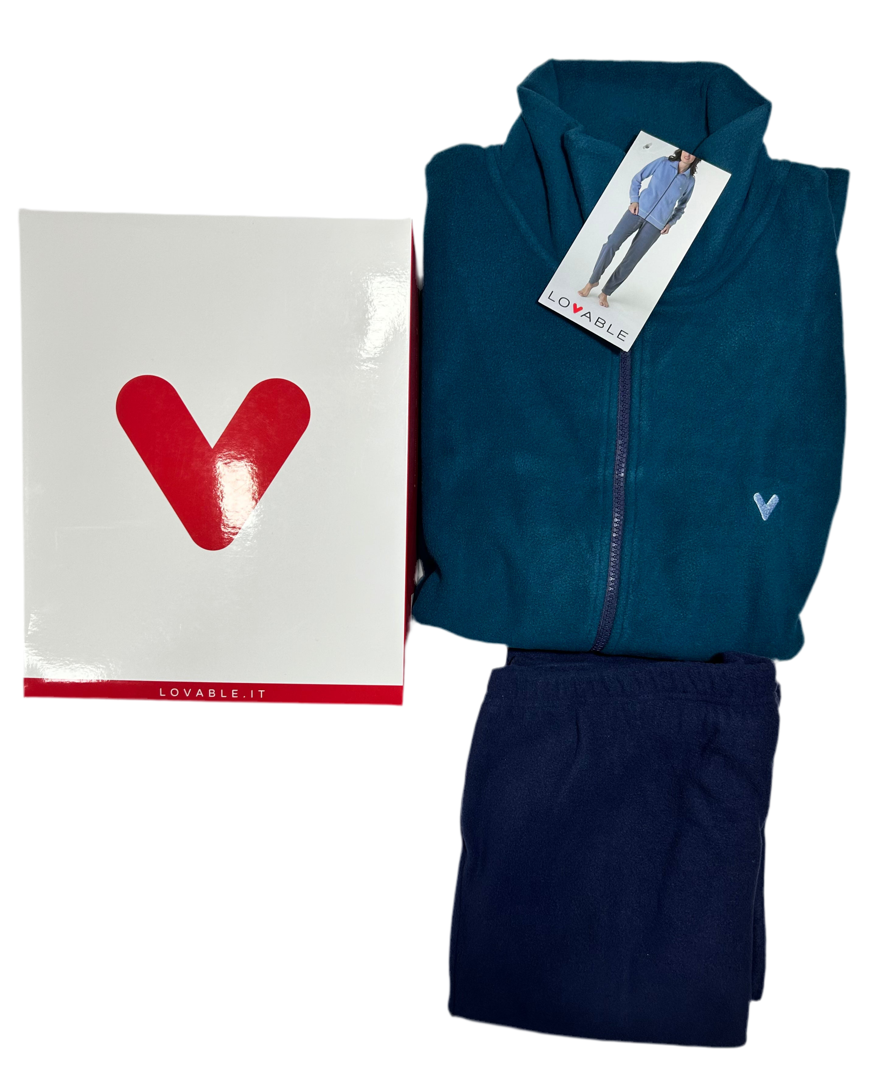 Pigiama donna con zip in caldo polar Lovable
