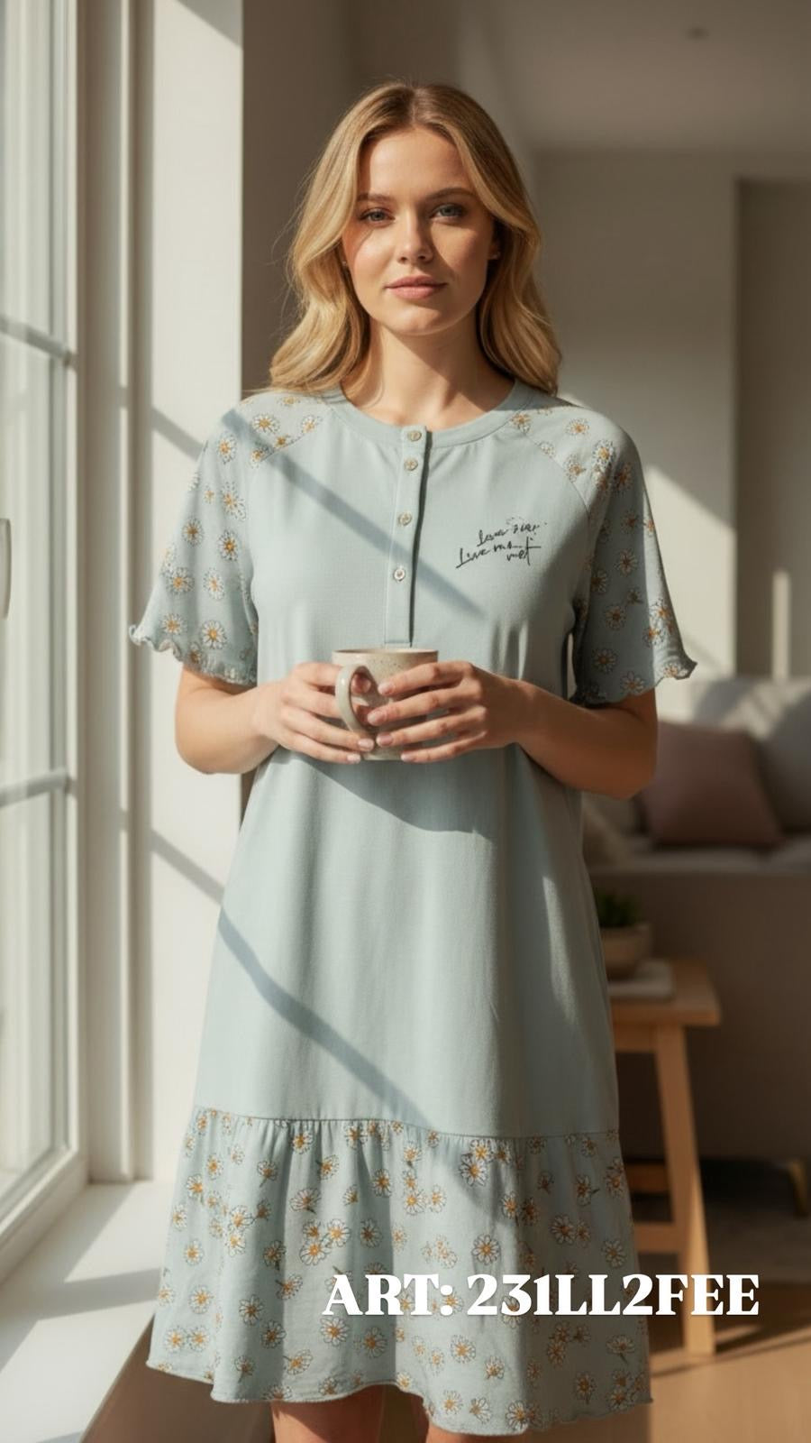 Camicia da notte Twinset con margherite