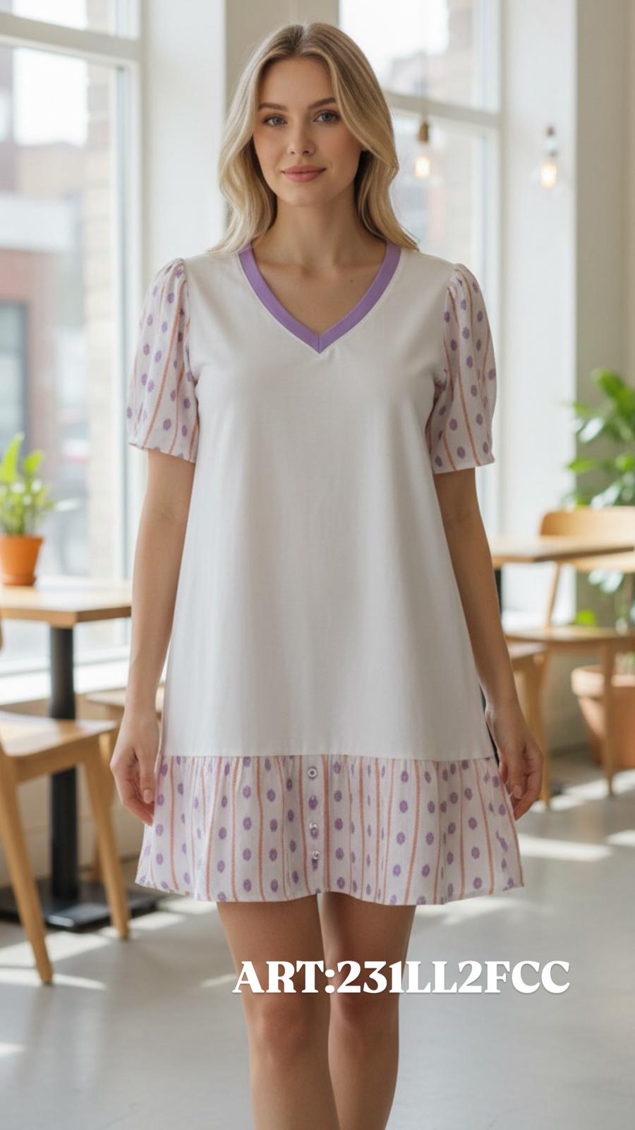 Camicia da notte Twinset con dettagli viola